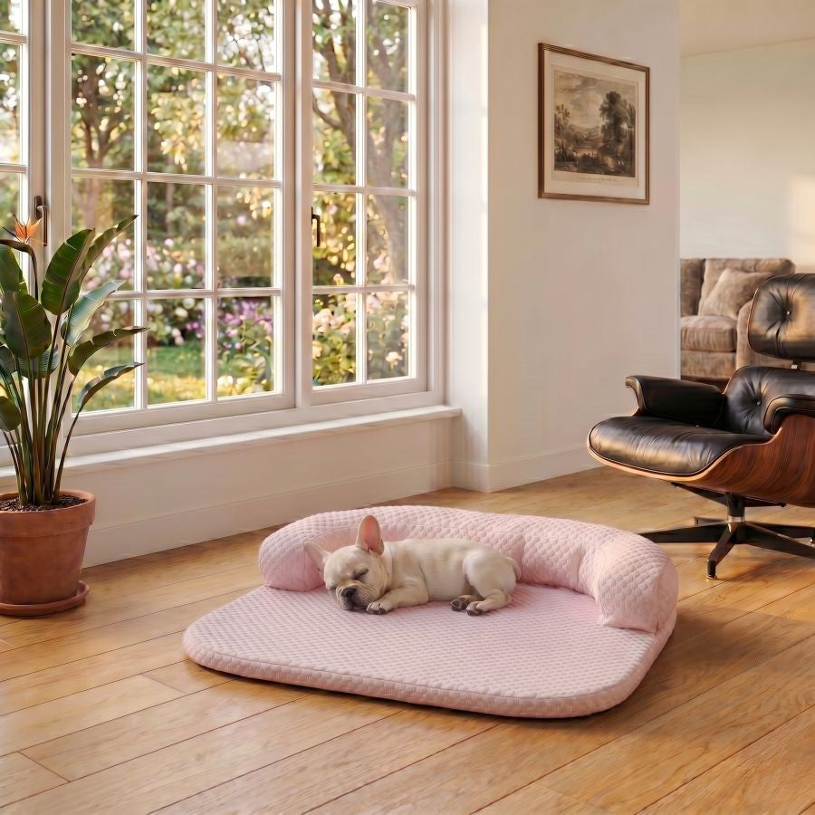 Tapis rafraîchissant pour chien rose lavable