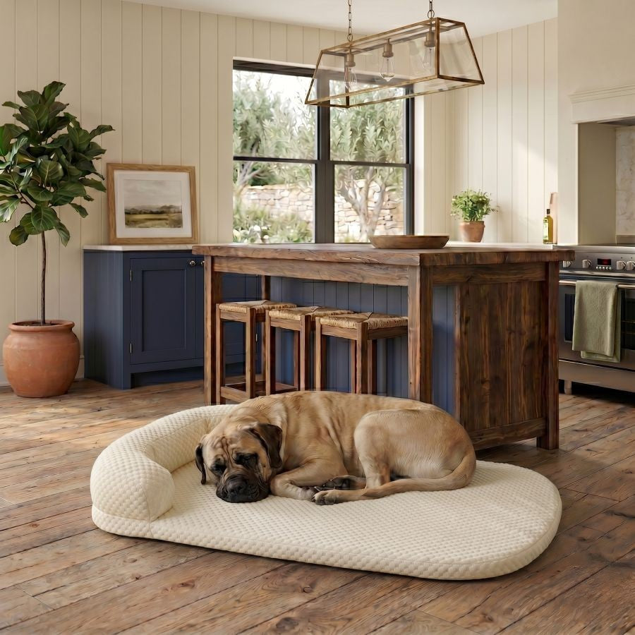 Tapis rafraîchissant pour chien beige lavable
