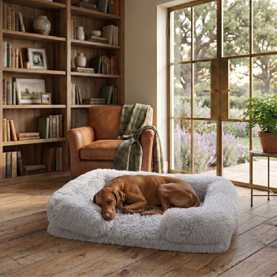 Canapé pour chien gris en coton