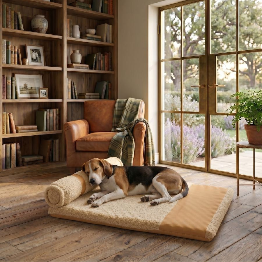 Coussin orthopédique pour chien beige