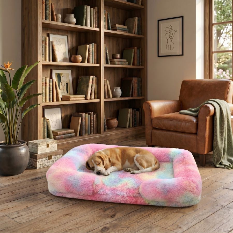 Canapé pour chien multicolore en coton