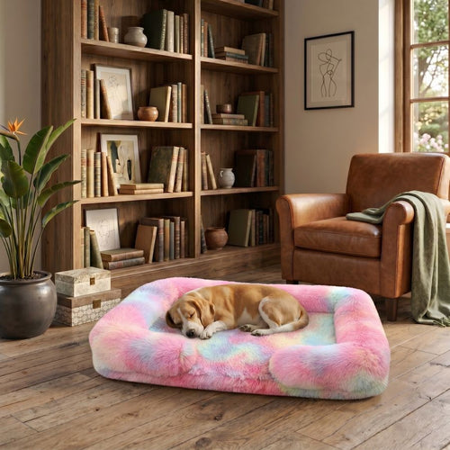 Canapé pour chien multicolore en coton