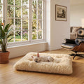 Tapis pour chien doux lavable beige