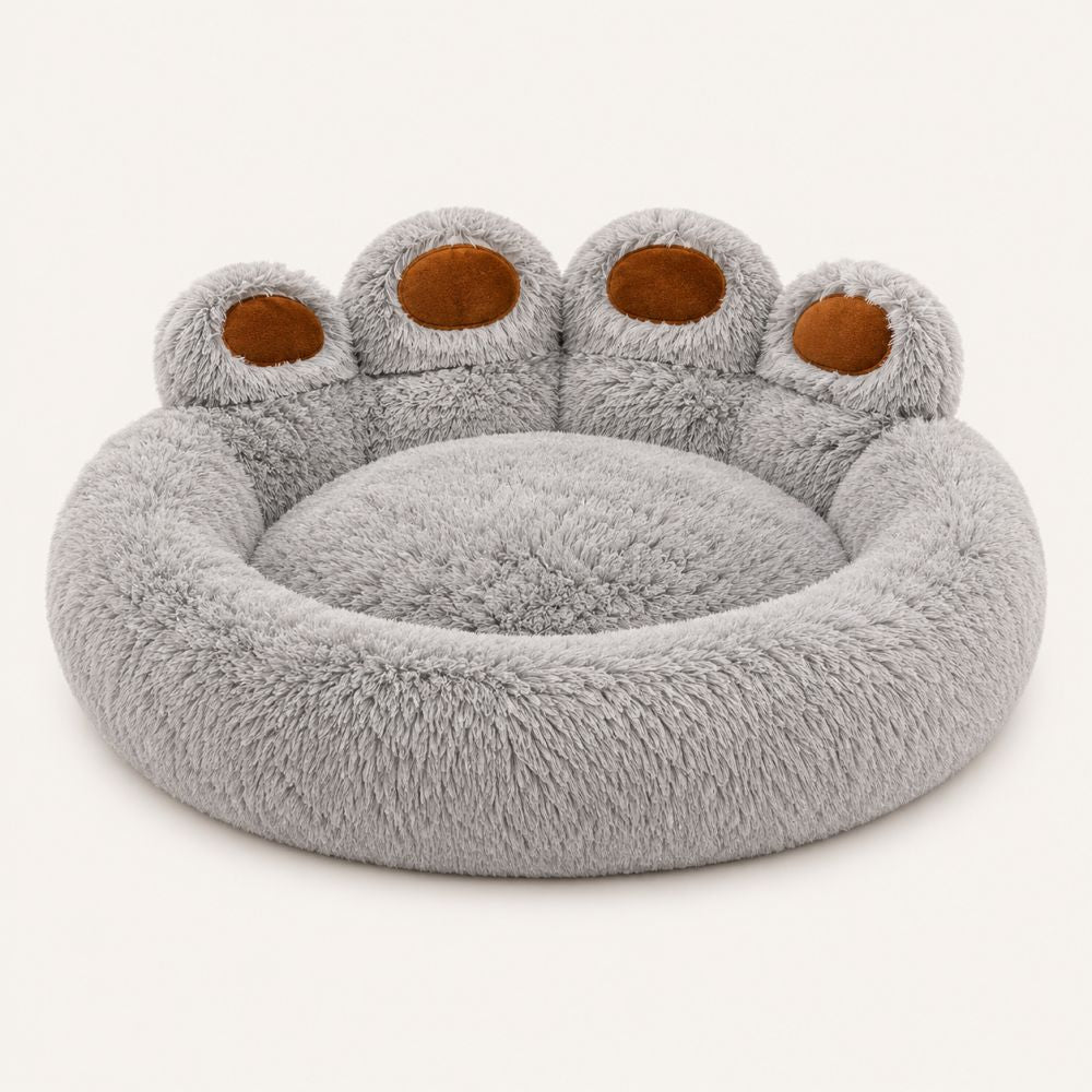 Coussin pour chien patte gris clair ultra douce