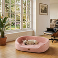 Panier orthopédique lavable pour chien rose