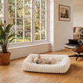Panier orthopédique moelleux pour chien beige