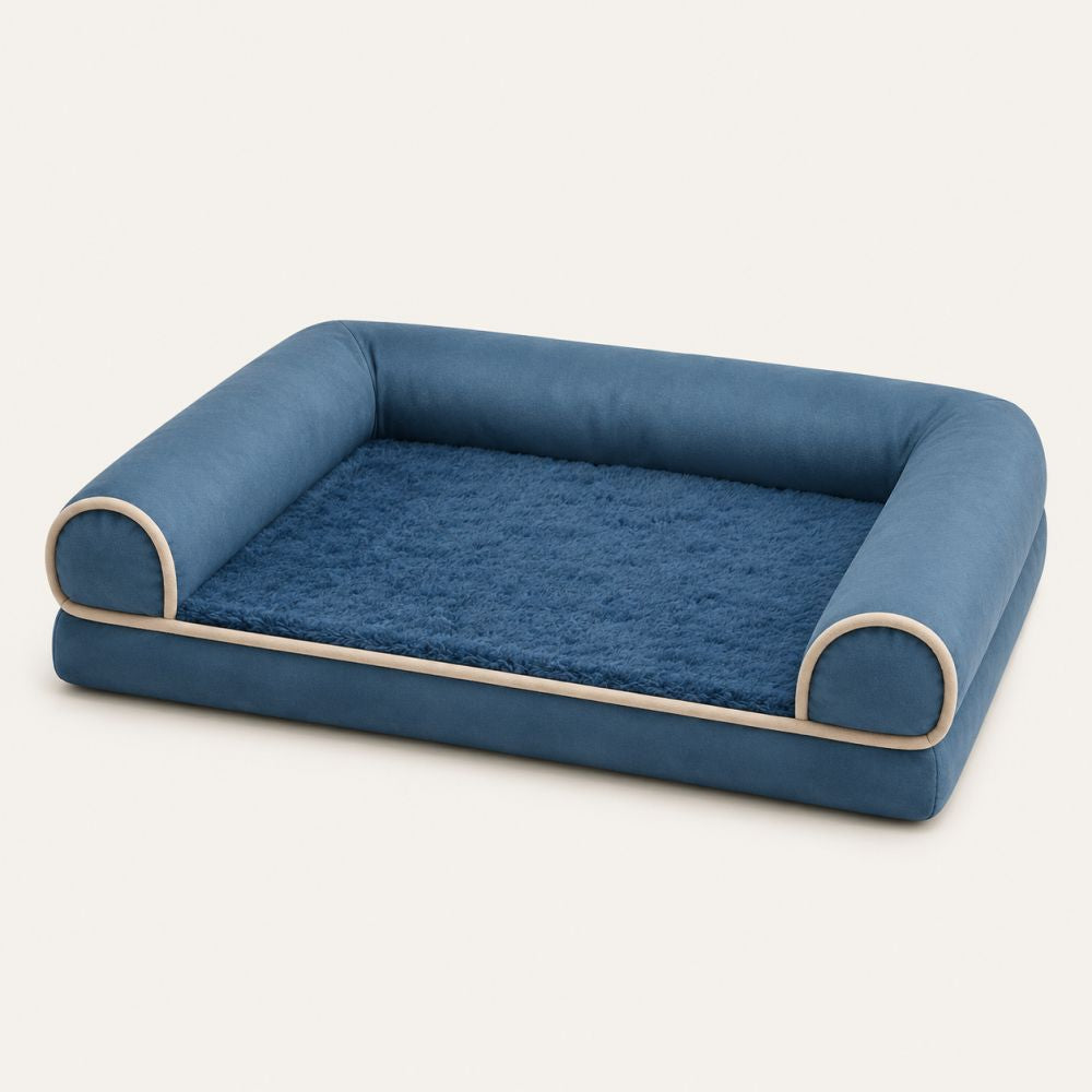 Canapé orthopédique pour chien bleu