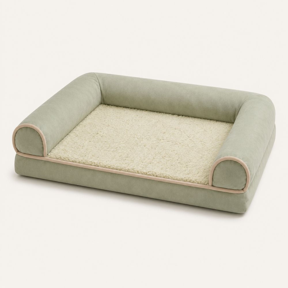 Canapé orthopédique pour chien vert