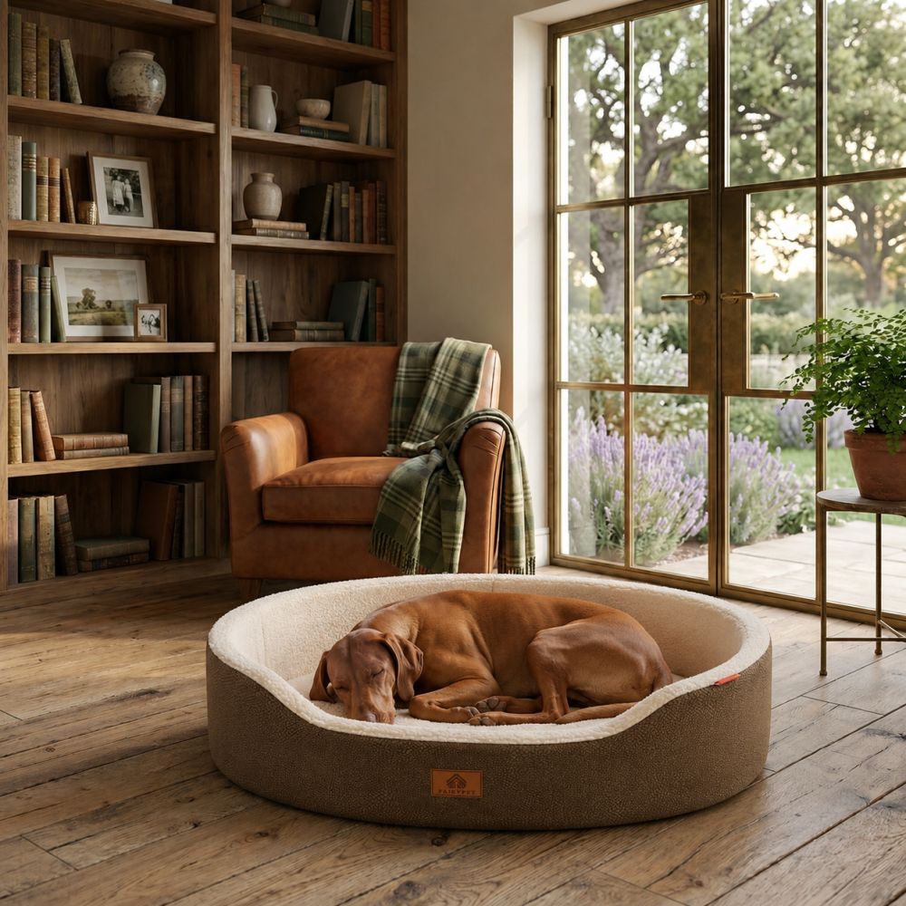 Panier orthopédique lavable pour chien marron