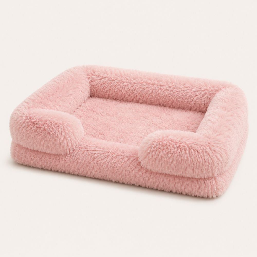 Canapé pour chien rose en coton