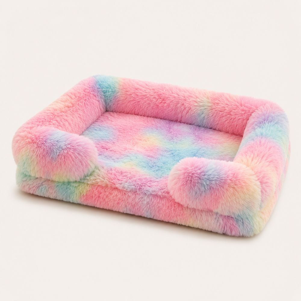 Canapé pour chien multicolore en coton