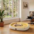 Lit orthopédique lavable pour chien beige