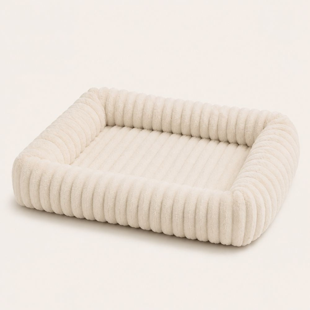 Panier orthopédique moelleux pour chien beige