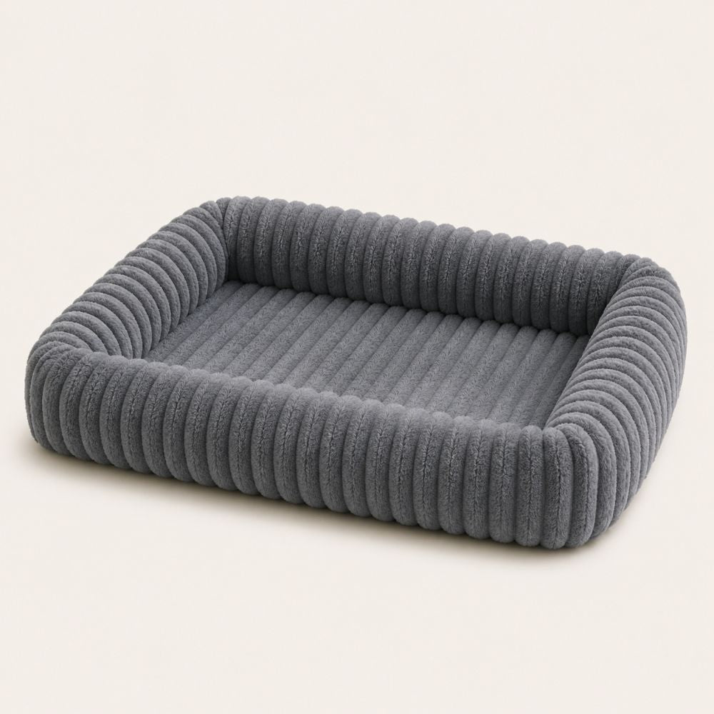 Panier orthopédique moelleux pour chien gris