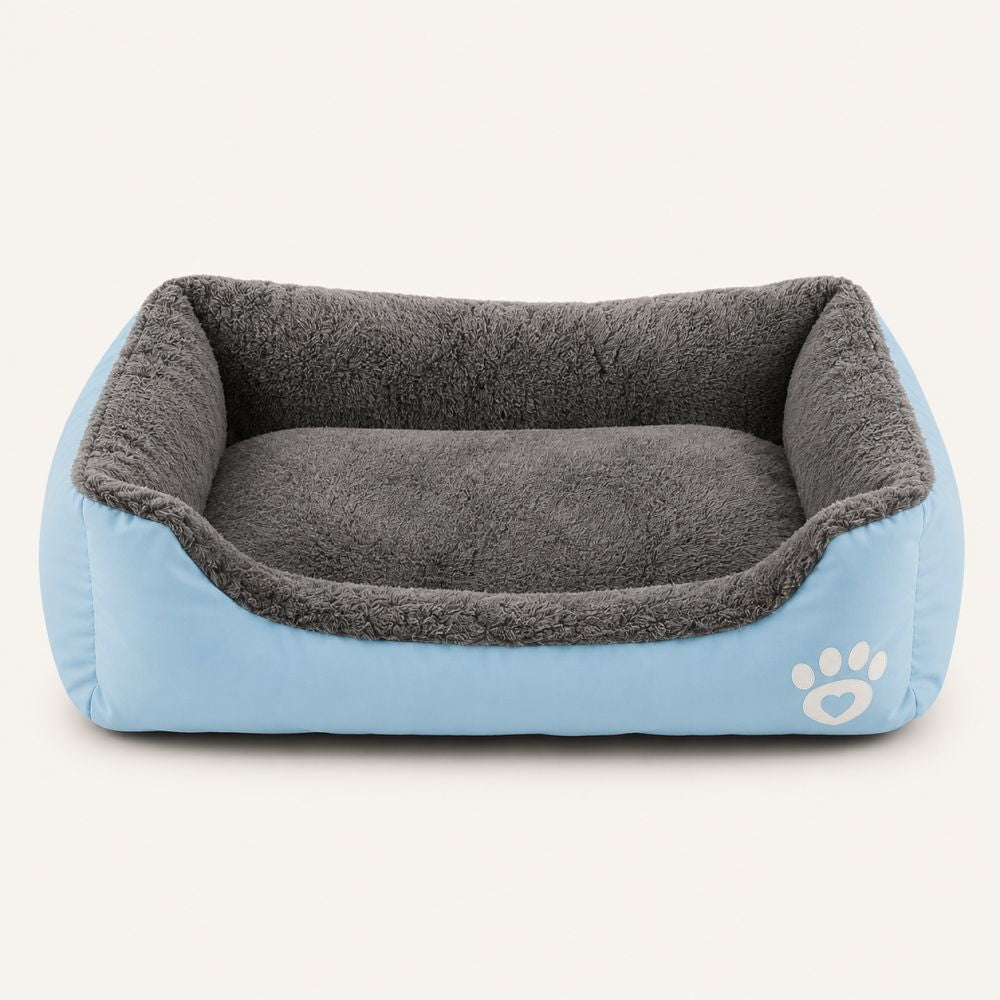 Panier pour chien doux et lavable avec rebords bleu ciel