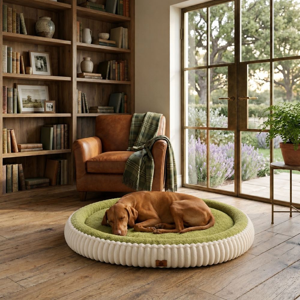 Lit orthopédique lavable pour chien vert