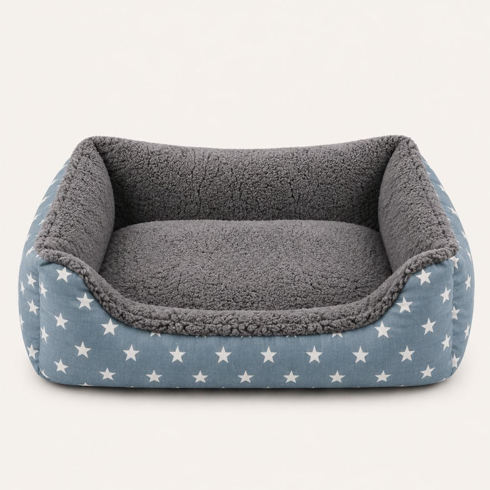 Panier pour chien déhoussable avec rebords motifs étoiles
