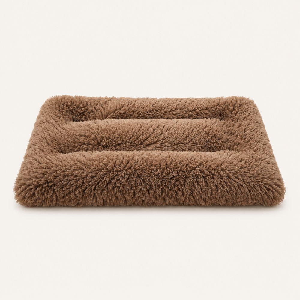Tapis pour chien doux lavable marron