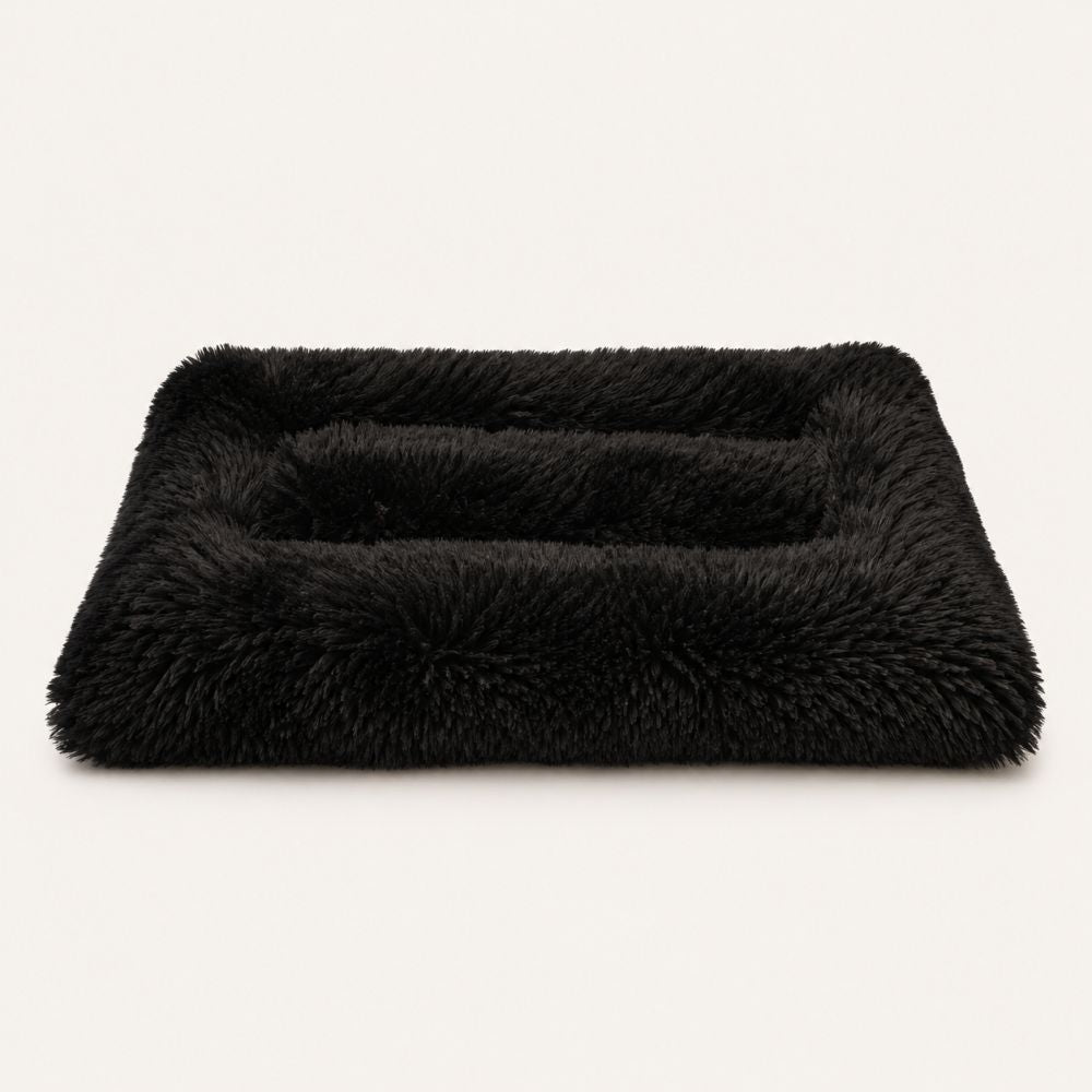 Tapis pour chien doux lavable noir