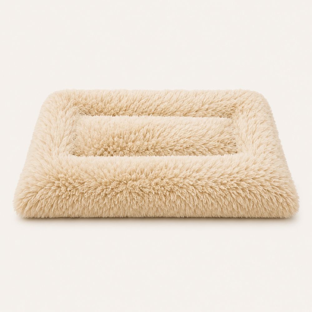 Tapis pour chien doux lavable beige