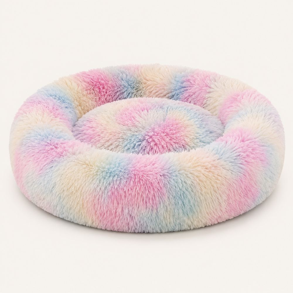 Coussin apaisant pour chien multicolore