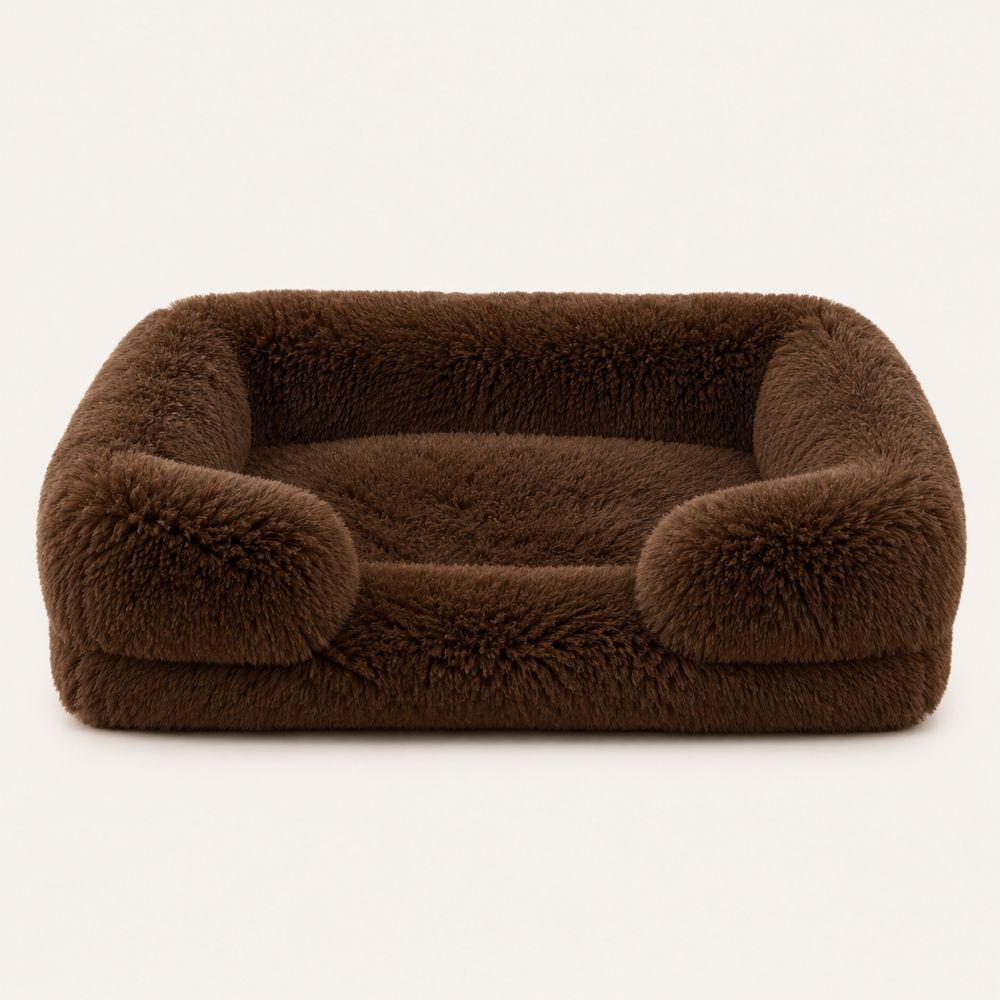 Canapé pour chien marron foncé en coton