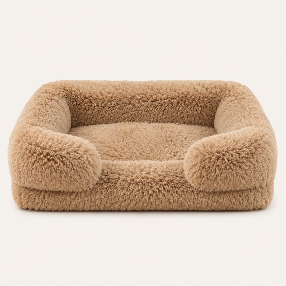 Canapé pour chien marron clair en coton