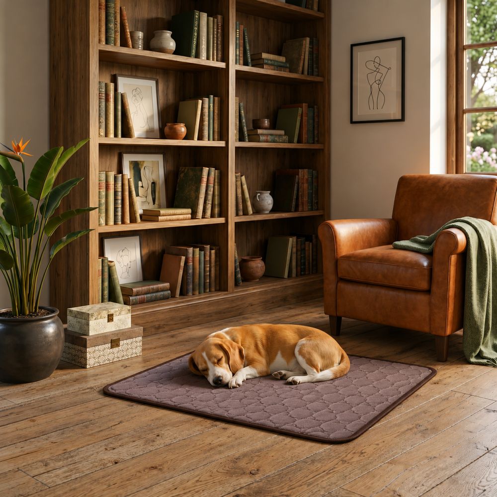 Tapis rafraîchissant pour chien marron respirant et lavable