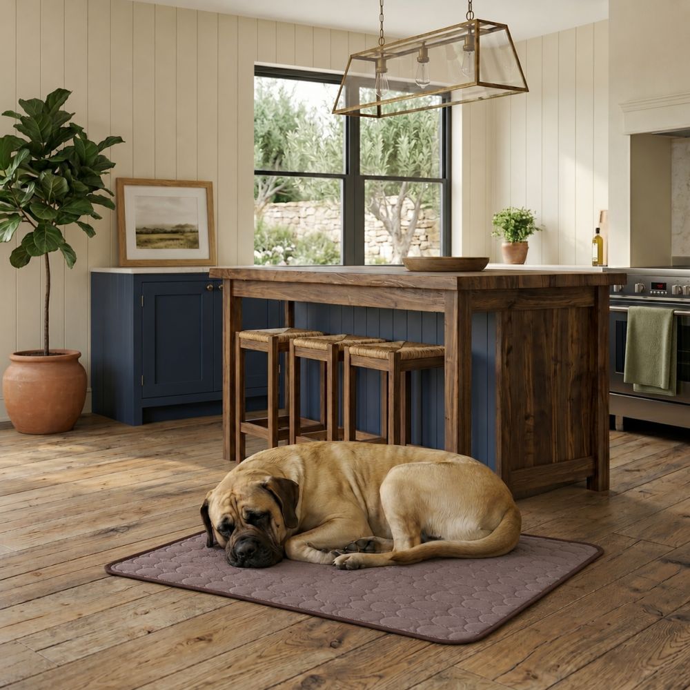 Tapis rafraîchissant pour chien marron respirant et lavable