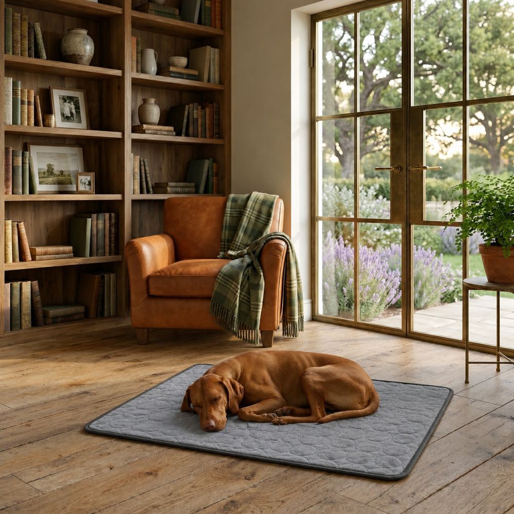 Tapis rafraîchissant pour chien gris respirant et lavable