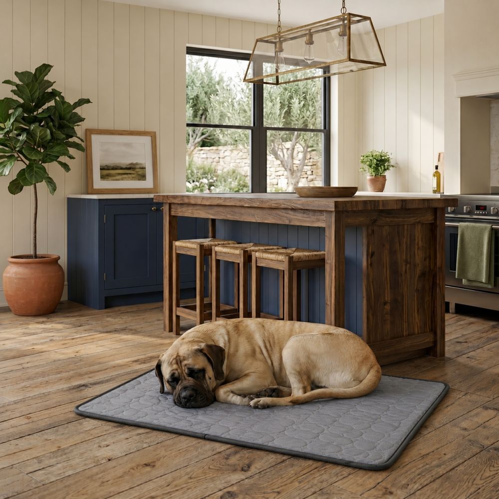 Tapis rafraîchissant pour chien gris respirant et lavable