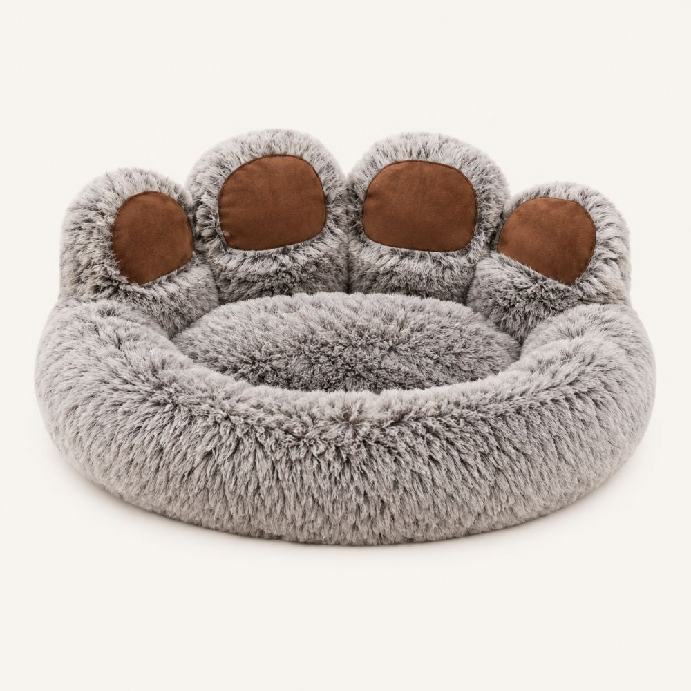 Coussin pour chien patte grise foncé ultra douce