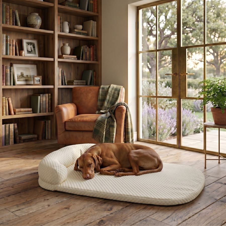 Tapis rafraîchissant pour chien beige lavable