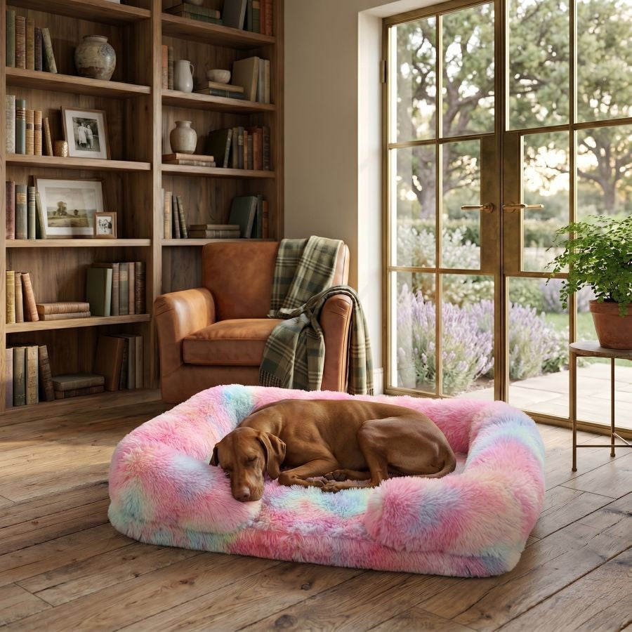Canapé pour chien multicolore en coton