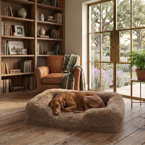 Canapé pour chien marron clair en coton