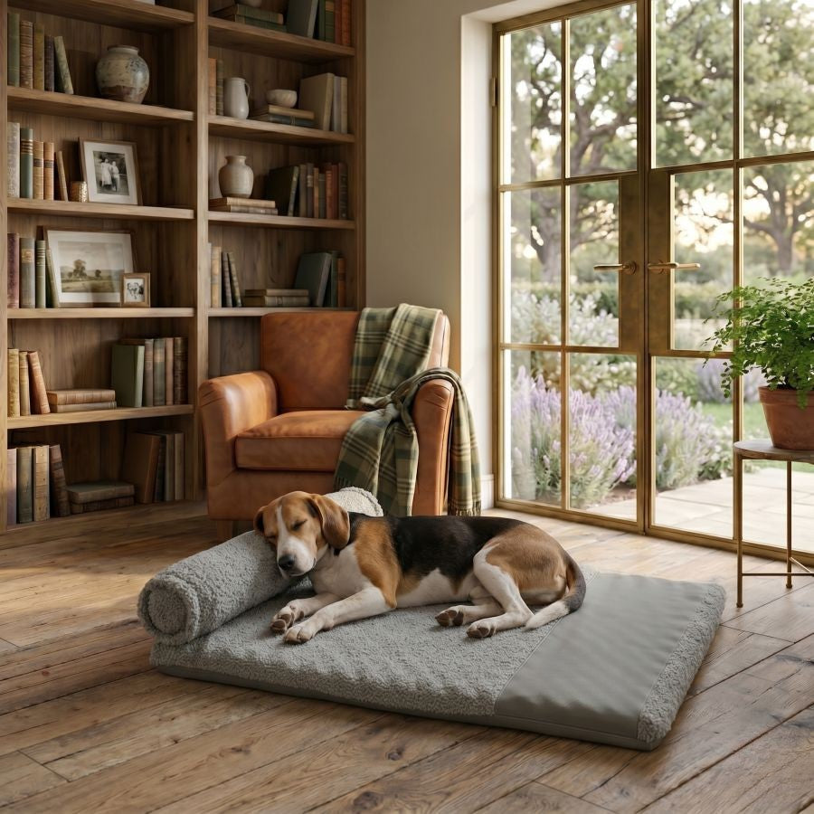 Coussin orthopédique pour chien gris