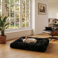 Tapis pour chien doux lavable noir