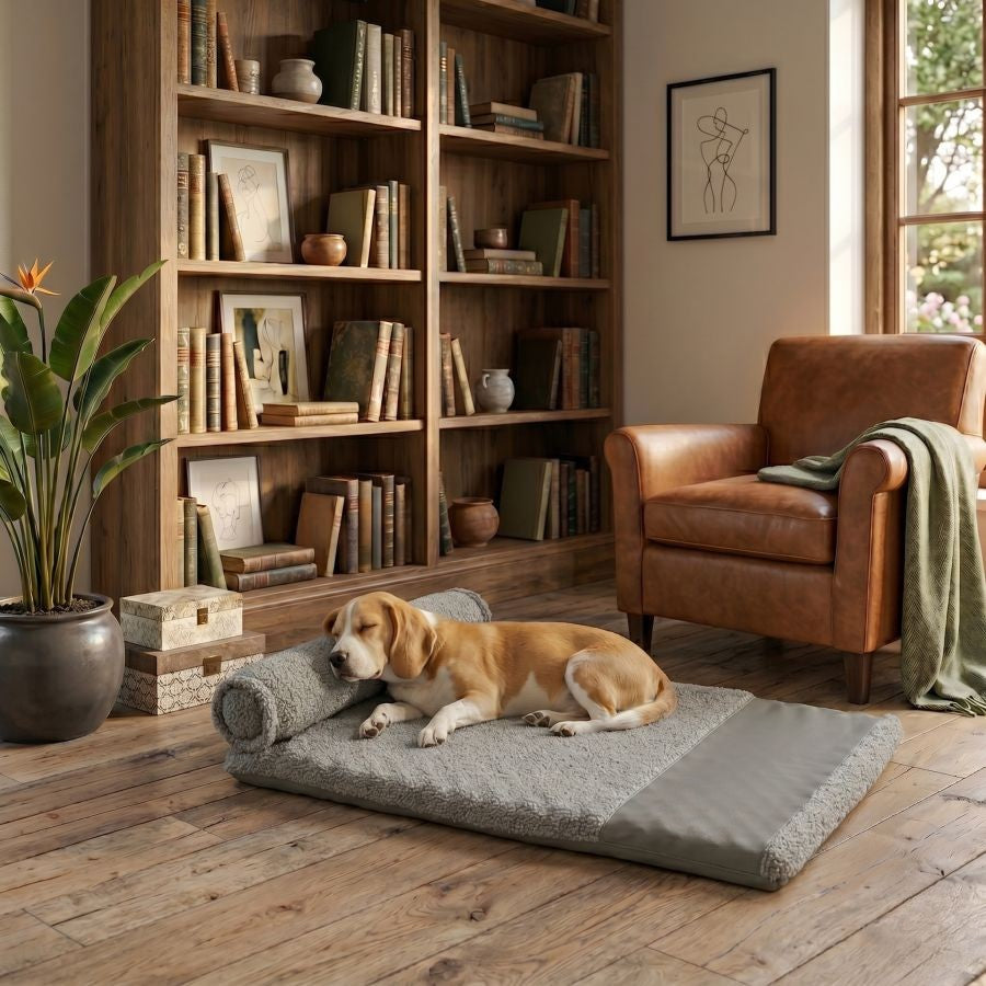 Coussin orthopédique pour chien gris