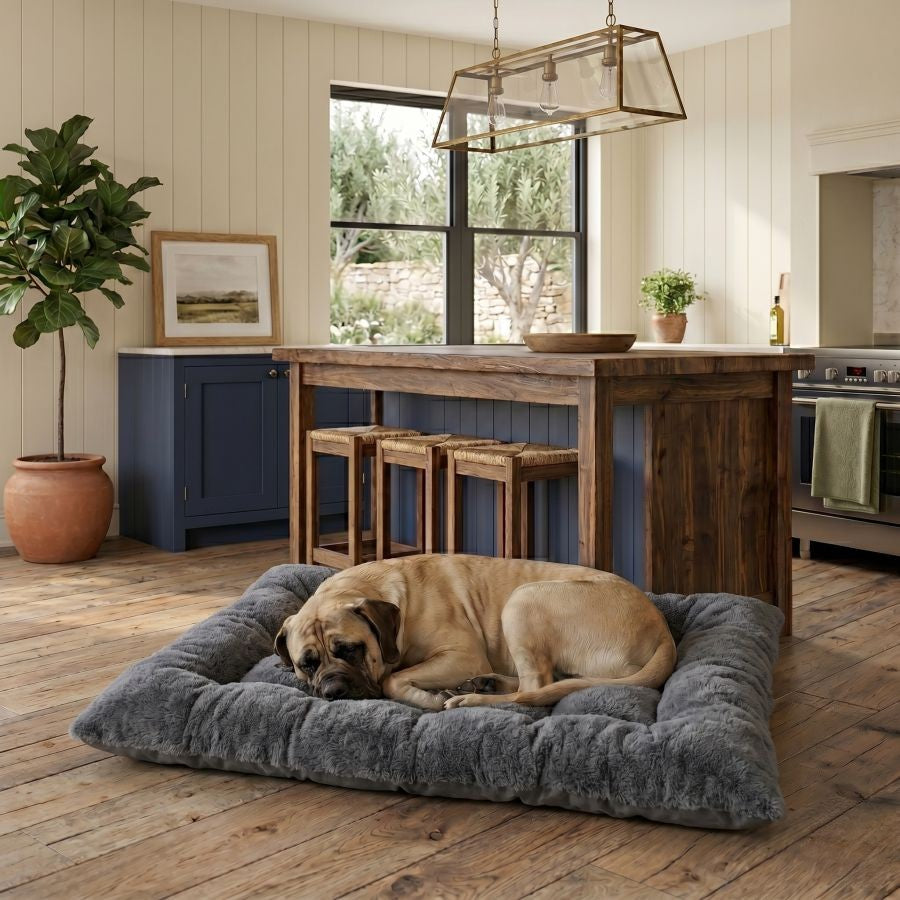 Tapis pour chien XXL doux gris 120x60 cm
