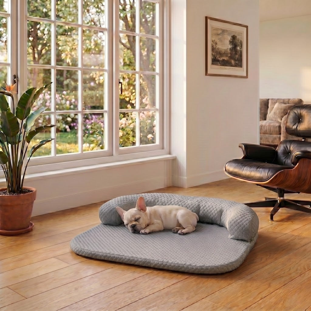 Tapis rafraîchissant pour chien gris lavable