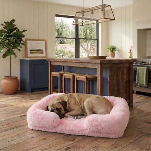 Canapé pour chien rose en coton