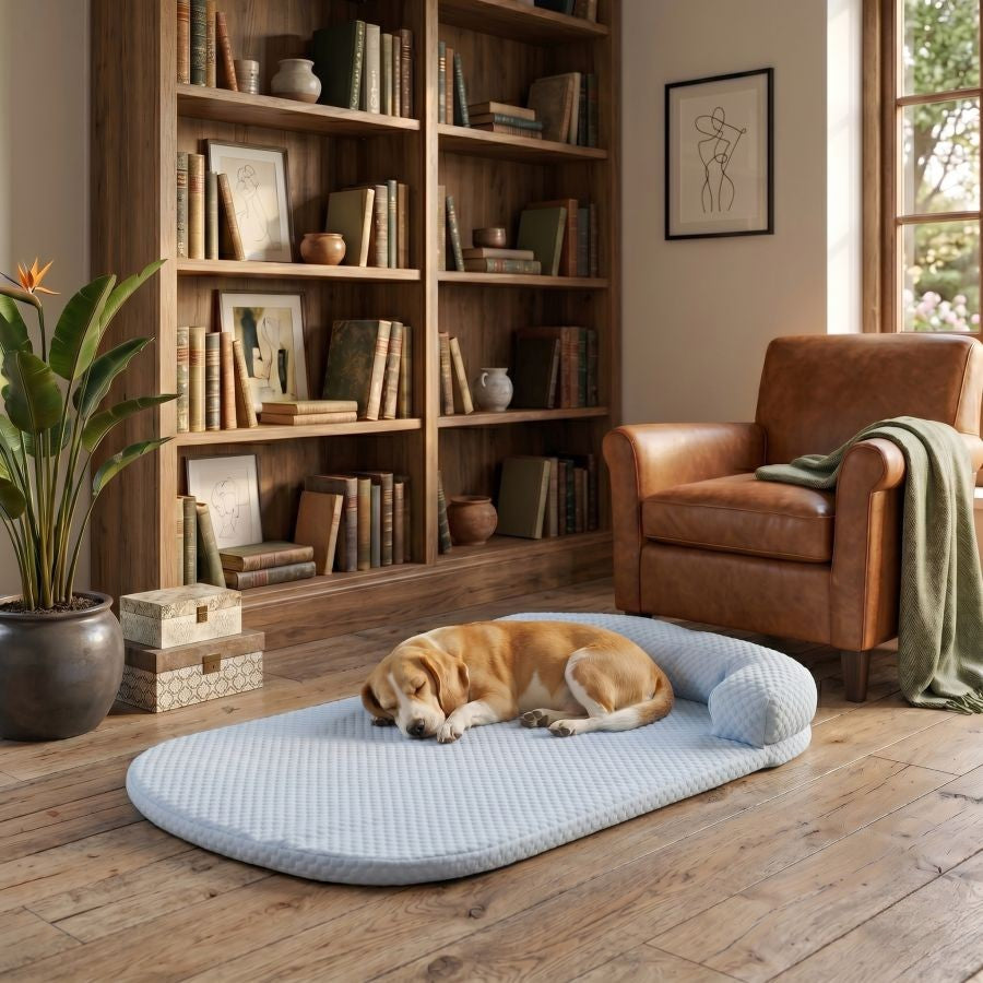 Tapis rafraîchissant pour chien bleu lavable