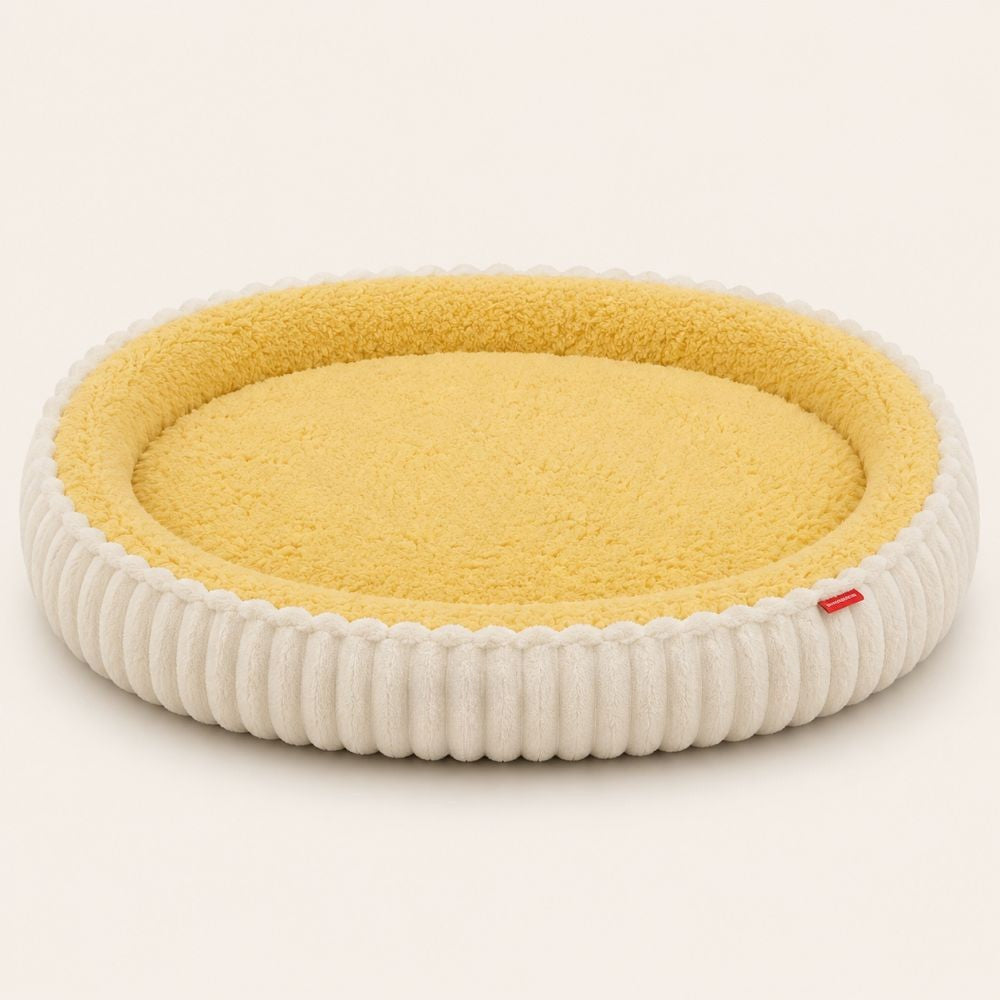 Lit orthopédique lavable pour chien beige