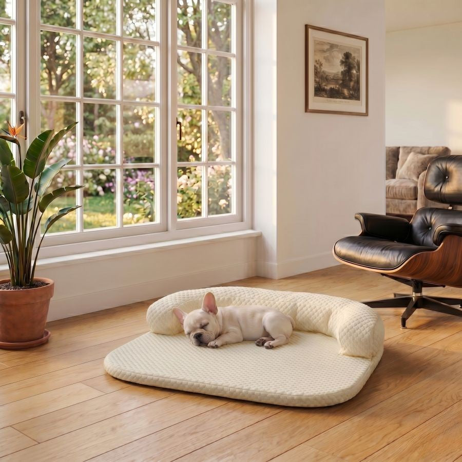 Tapis rafraîchissant pour chien beige lavable