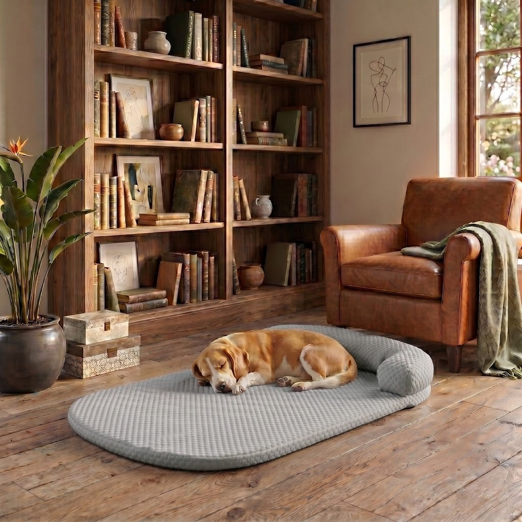 Tapis rafraîchissant pour chien gris lavable