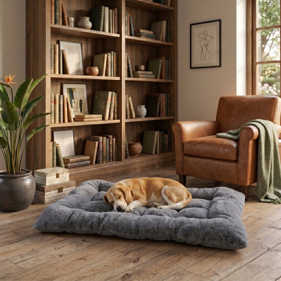 Tapis pour chien XXL doux gris 120x60 cm