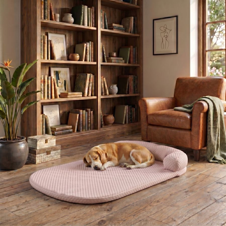 Tapis rafraîchissant pour chien rose lavable