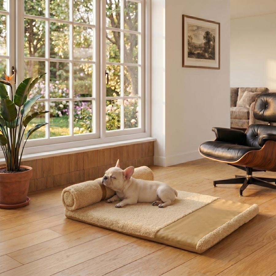Coussin orthopédique pour chien beige