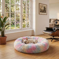 Coussin apaisant pour chien multicolore