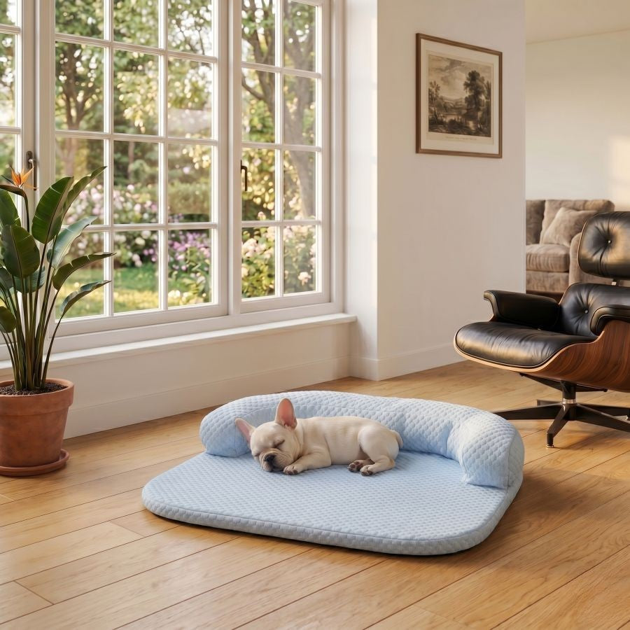 Tapis rafraîchissant pour chien bleu lavable